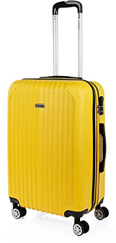 ITACA - Maleta Mediana con 4 Ruedas Giratorias para Viajes Largos Tipo Trolley Ideal como Maletas de Viaje Grandes 23 Kilos y Maleta Viaje Mediana Resistentes, Amarillo