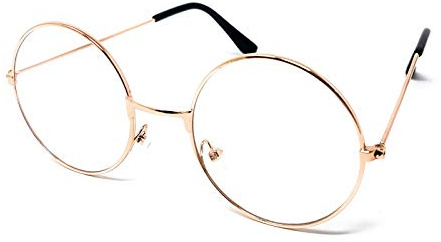 WS UK Kids Metal Frame Wizard Glasses with Clear Lens [Rose Gold]