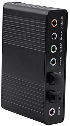 M ugast 5.1 USB Audio Sound Card with SPDIF, External USB Sound Card Adapter for PC Laptop Audio, Support 48/44 KHz Sampling Rate, Black