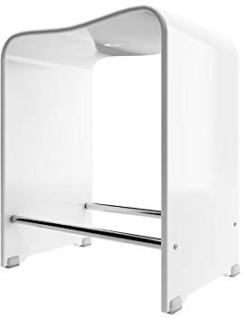 Schulte Duschhocker aus Acryl, belastbar bis 130 kg, 47 cm hoch, alpinweiß, rutschfest, stabil, ergonomisch, komfortabel…