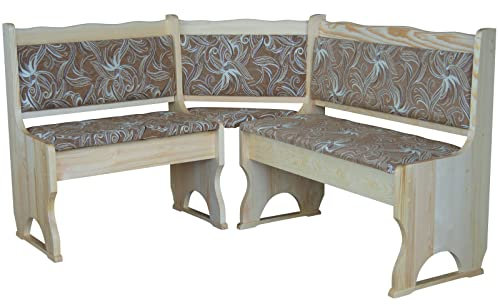 k koma Panchina angolare in pino laccato con imbottitura in legno massello fiore chiaro (100 x 140)