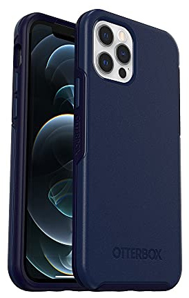 OtterBox Symmetry+ Case for iPhone 12 Pro Max with MagSafe, Shockproof, Drop Proof, Protective Thin Case, 3x Tested to Military Standard, Blue