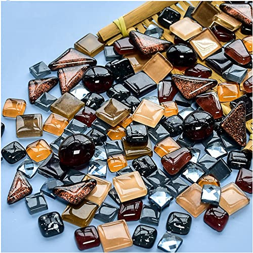 200 g di mosaico di cristallo di colore misto, piccole piastrelle di mosaico fai da te per bambini fai da te fai da te in cristallo per artigianato bagno cucina decorazione casa (serie nera)