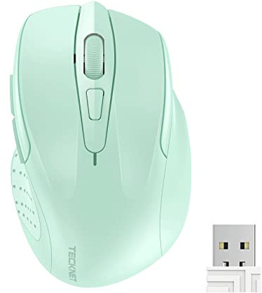 TECKNET Pro Wireless Mouse, 2600 DPI, 2.4G Ergonomic Optical Mouse, Computer Mouse for Laptop, Windows, Chromebook, 6 Button Mouse, 24-Month Battery Life, 5 Adjustment Levels, 36-Month Warranty
