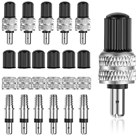 Flintronic Bike Valve Core Set, 12PCS Germany Type Replacement Bike Valve Set Compatible with Wood Dunlop Dutch Bike Tyre, Copper Bicycle Valve Replacement for Flash Valve and Most of Normal Valve