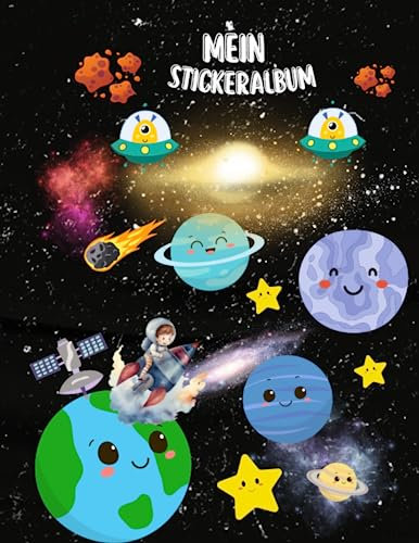 Mein Stickeralbum Space: Leeres Stickerbuch für Kinder, stickeralbum leer zum sammeln