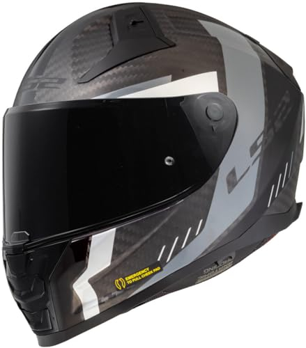 LS2, Integraler Motorradhelm VECTOR II CARBON GRID Matt Black Grey, 3XL