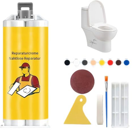 Spachtelmasse Weiß Innen,Bohrloch-und Rissfüller Spachtelmasse mit 8 Farbmischpasten und Kits zur Anpassung jeder Farbe für Holz, Beton, Putz, Mauerwerk (1Set)