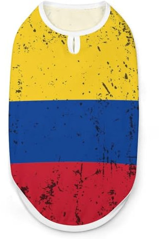 Vielseitige Hundewesten für Hunde und Katzen im Retro-Stil, kolumbianische Flagge, Größe L