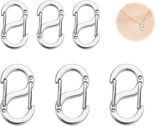 6 Stück Verschluss Armbänder, Mini Karabiner, Verbindungs-Clip für Armband und Halskette, für DIY-Armbänder und Halsketten, ideal Schmuckherstellung unds Reparatur(12 mm,16 mm)