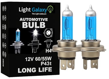 Light Galaxy ... Ihr Lichtlieferant H4 12V 60/55W P43t Superhelle Halogen Scheinwerferlampen Abblendlicht Fernlicht Auto Motorrad 2er Set