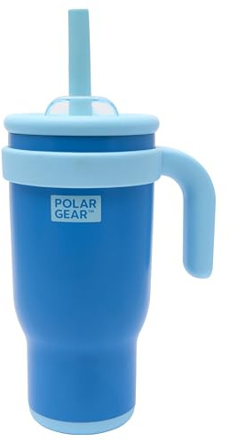Polar Gear 520ml Kids Stainless Steel Water Bottle Tumbler with Straw – Double Wall Insulated Water Bottle with Straw for Children - BPA-Free, Leakproof Kids Cups to Keep Drinks Cooler for Longer