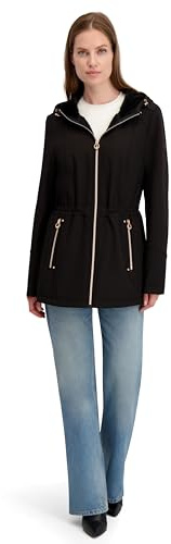 Laundry by Shelli Segal Women's Lightweight Softshell Jacket–Transitional Coat Wind & Water-Resistant, Black, Medium