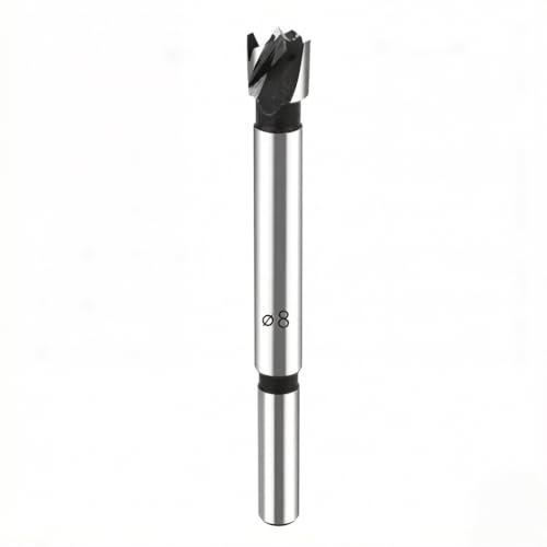 HPHOPE Professional Forstnerbohrer 8mm für Holz, Forstner Bits Ø 8mm, Länge 90mm, Bohraufsätze mit Rundschaft
