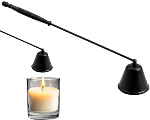 Spegnimento candela in acciaio inossidabile, spendiere a candela nero, spendiere candela con manico, estintore di candela, campana a candela, spendiere, spendiere, stoppino, realizzato in acciaio