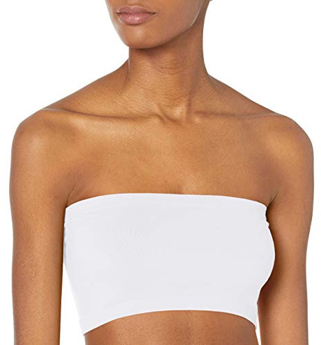 skinnytees the diet you wear Women's Solid Bandeau, White, One Size