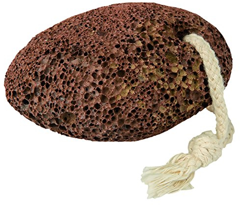 Croll & Denecke echter dunkler Vulkan-Bimsstein mit Kordel, Braun