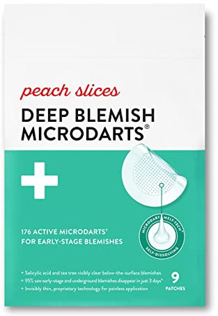 Peach Slices | Microfléchettes à imperfections profondes | Patch contre l'acné | Stade précoce et boutons profonds | Action rapide | Acide salicylique | Huile d'arbre à thé | Niacinamide | CICA