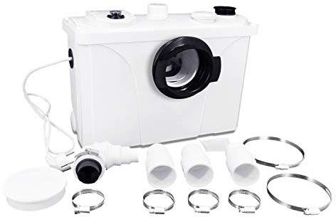 YUENFONG 700W Hebeanlage Fäkalienpumpe Schmutzwasserpumpen Haushaltspumpe, Fäkalienhebeanlage mit Kohlefilter für WC Dusche Waschtisch Haushaltspumpe, Weiß