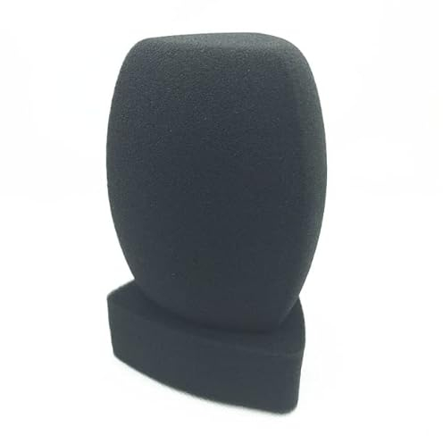 Microphone en mousse pour pare-brise - Grand filtre anti-pop pour station de télévision, rapporteurs et entretiens(Noir)