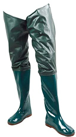 Hilai Cuissardes de pêche Pantalon de wading en PVC imperméable antidérapant avec bottes à boucle Bottes de hanche respirantes Vert Taille 43 Pêche Chasse Bootfoot