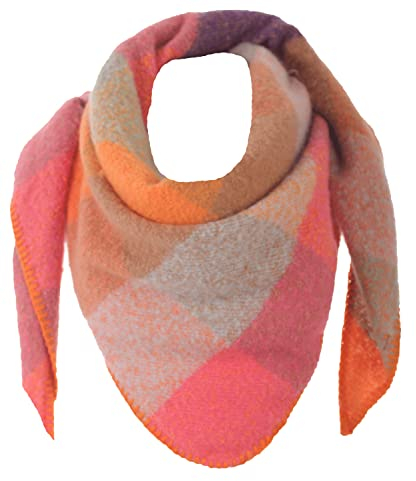 FASHION YOU WANT XXL Schal flauschig schal-tuch damen dicker dreieckstuch groß Wolle UNI Farben kuschelig (Kbunt)