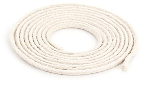 NKlaus 1 meter rund veke 100 % ren bomull 2,0 mm tunn för oljelampa, fotogenlampa