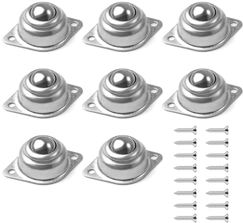 LightBeacon 8 stycken möbelhjul, 360° transmissionsmöbelhjul, möbelhjul, överföringsbollhjul för möbler, kulhjul med skruvar M4 x 16 mm för soffor, vagnar