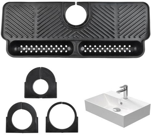 YILANJIN Tappetino di Scarico per Rubinetto, Raccogligocce Silicone, Tappetino per Asciugare, Tappetino per gocciolamento Rubinetto, Tappetini per lavello da Cucina, Tappetino per Bagno della Cucina