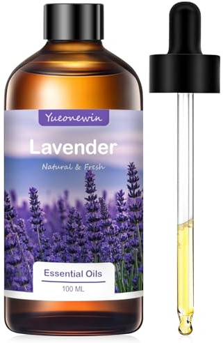 Aceite de Lavanda 100ml, Aceites Esenciales Puros de Lavanda para Difusor, Fragancia para Aromaterapia, Masajes Faciales, Manualidades, Jabón, Fabricación de Velas, Regalos para Mujeres