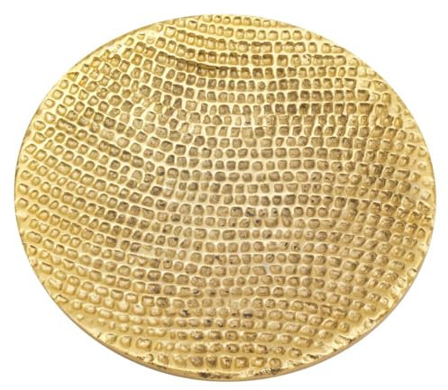 LivuX Piatto candela in alluminio effetto oro - Ø 12 cm - Sottobicchiere rotondo con struttura a nido d'ape per candele fino a 10 cm - Protezione decorativa per tavolo e mobili 1208