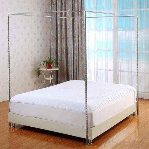 Marco de dosel para decoración de cama, soporte de acero inoxidable para cama de matrimonio con mosquitera y cortinas