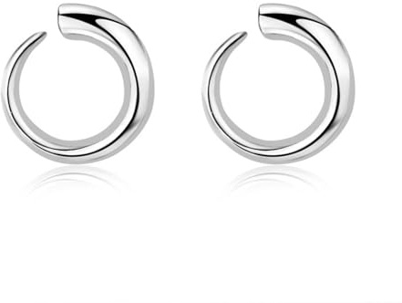 Örhängen set, silver örhängen piercing silverpläterad hornform 13,8 x 14 mm för kvinnor avslutningsbal smycke