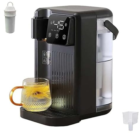 Distributore di acqua calda istantanea da 3 litri, 2KW caldo istantaneo in 3 secondi, con elemento filtrante, 13 livelli di temperatura e miscela fredda, touch screen con blocco di sicurezza(Black)