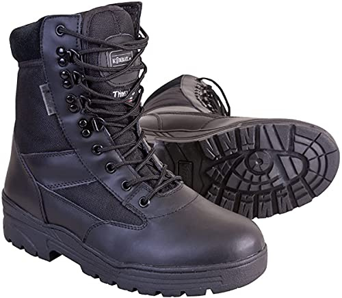 Mens Combat Military Black Army Patrol Hiking Cadet Work High Leather Boot (UK 4)