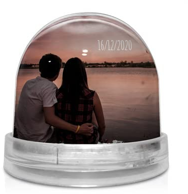 Palla di neve personalizzata con glitter. Ornamenti natalizi originali. Decorazioni natalizie. Globo di neve personalizzato. Palline di Natale personalizzate. Palla di vetro con neve natale.