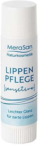 MeraSan Lippenpflegestift - Naturkosmetik Lippenbalsam Schutzbalsam mit Bienenwachs, Mandelöl, Sheabutter, Kakaobutter und Rügener Heilkreide - 7 g