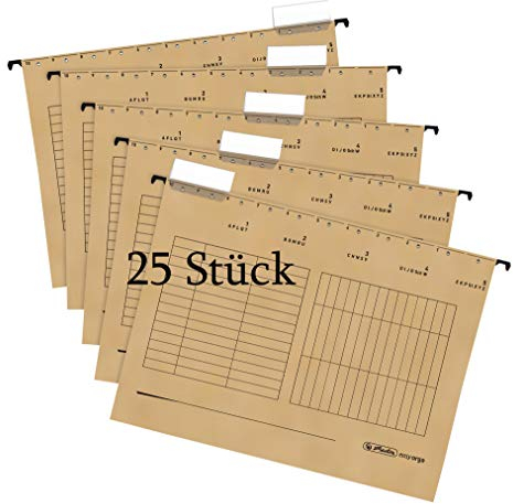 Herlitz Hängemappe A4 UniReg Kraftkarton, 230 g/qm 5x 5er Pack (Mappe) (natron)