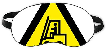 Warning Symbol Yellow Black Forklifts Triangle Sleep Eye Shield Soft Night Blindfold Shade Cover