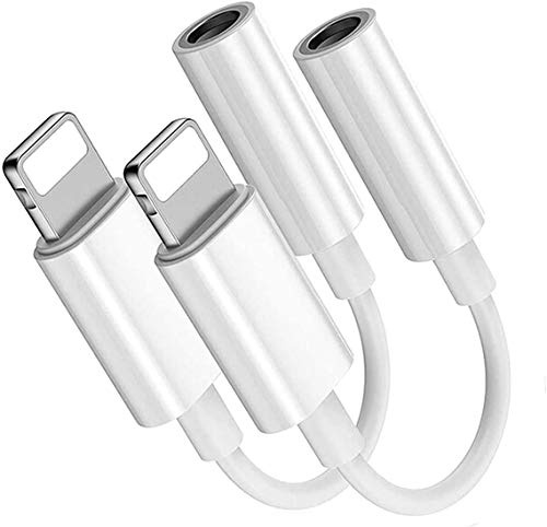 [Apple MFi Certified] Lightning to 3.5 mm Headphone Jack Adapter, 2 Pack Earphone Audio Jack Aux, Dongle Cable Compatible with iPhone 13/12/11 Pro/XR/XS Max/X/8/7 Support All iOS& Music Control