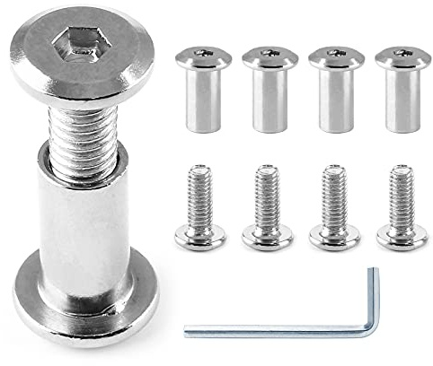 Jersvimc M6x16mm Hex Drive Socket Cap Bolt, Silver, 10 Pair (20 Piece)
