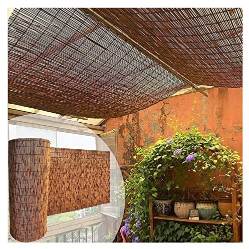 AMOCHO Rotoli di Recinzione in bambù 4,2/4,6 Piedi di Altezza, Recinzione schermante per la Privacy del Patio, Recinzione in Canna per Balcone, Decorazione murale, per Esterni,Giardino,Cortile