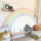 funlife Wandtattoo Regenbogen Groß 240x140cm, Selbstklebend Pastell Regenbogen Wand Kinderzimmer, Fabric Regenbogen Wandtatto für Babyzimmer Schlafzimmer, helle Farbe kinderzimmer deko
