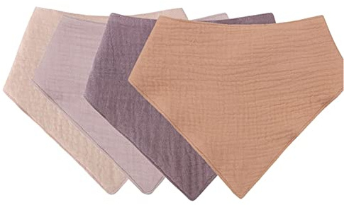 Triangel baby haklapp, 4 st mjuk och absorberande bandana bomull, baby bandana med 2 justerbar knapp, baby haklapp andningsbar salivhandduk haklappar gåvor för nyfödda, pojkar flickor