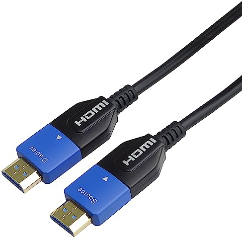 PremiumCord 8K Ultra High Speed HDMI 2.1 Optical Active Fibre Optic Cable, 48 Gbit/s, HDMI 2.1, 3D, EDID, ARC, HDR, Resolution 8K@60Hz 4320p, 4K@120Hz, Robust Build, Gold-Plated, Length 20 m