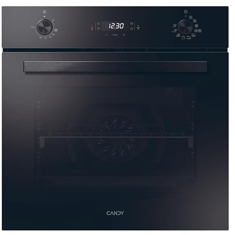 Candy Moderna Black FMBC A825S E0 Horno Multifunción, 70L, WIFI, 2 Bandejas y 1 Rejilla, Función Vapor, Guia Telescópica, Limpieza Hidrolítica, Convección + Ventilador, 8 Funciones, Display, Negro