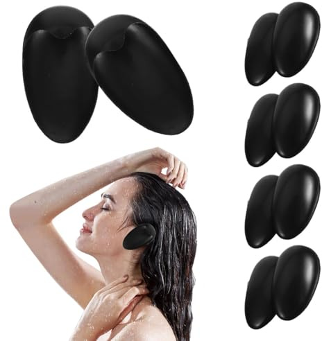 JEYORZY 4 Paire Cache-oreilles pour Coiffure, Oreille Etanche Cache Oreilles Protege Oreille, Couvre Oreilles, du Bain, de la Douche et de la Protection des Oreilles pour une Utilisation (Noir)