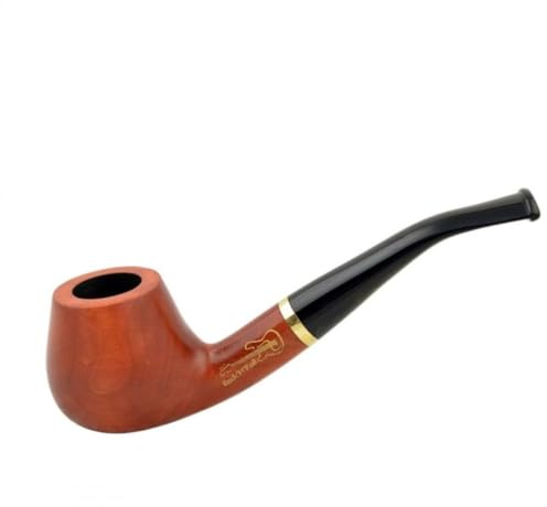 Mr. Brog ROCK'n'ROLL tobakspipa – Bent Apple Form – 14,5 cm – handarbete av päronträ – 9 mm filter – slätt och förkolnat – presentidé för män (pecan)