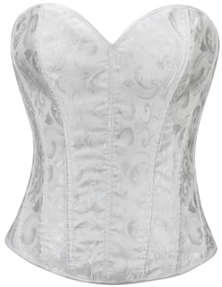 Generisch 2026 Top per Donne Bustier Shapewear Lingerie Pizzo Vita Push Up Body, bianco, M