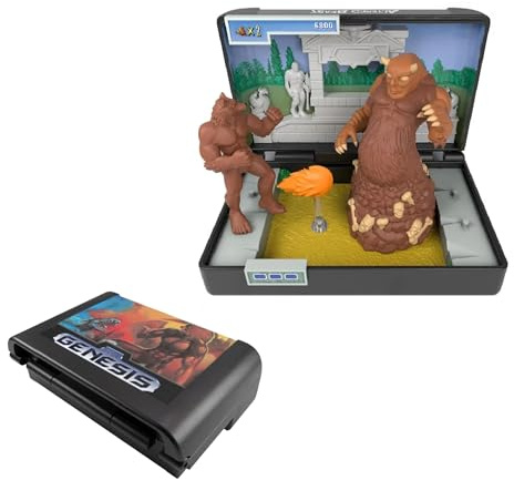 Altered Beast samlarfigur - Console Heroes - replika Sega Mega Drive, retro speldiorama med varulvs- och boss agar-figurer, kyrkogårdsdekor